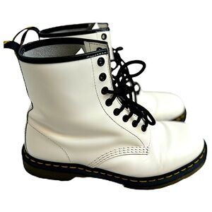 Dr. Martens | Men's White Patent Leather Boots | Size 9